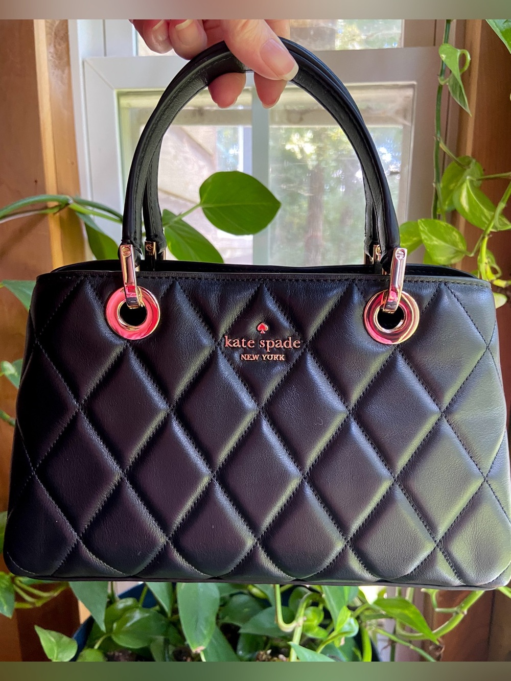 Kate Spade New York Carey Quilted Sullivan Satchel in Black Evening Bag NWOT